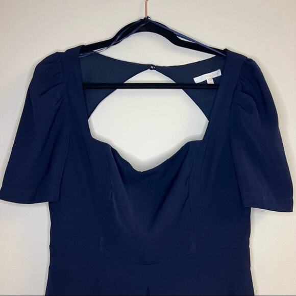 Harlyn Anthropologie Wide Leg Navy Jumpsuit Size Medium / M / 6 / 8 - Picture 2 of 7